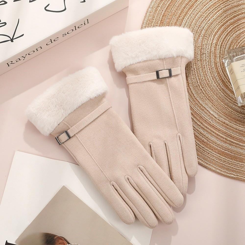 Plush Winter Gloves Touchable Screen Skiing Gloves New Full Finger Gloves  Women