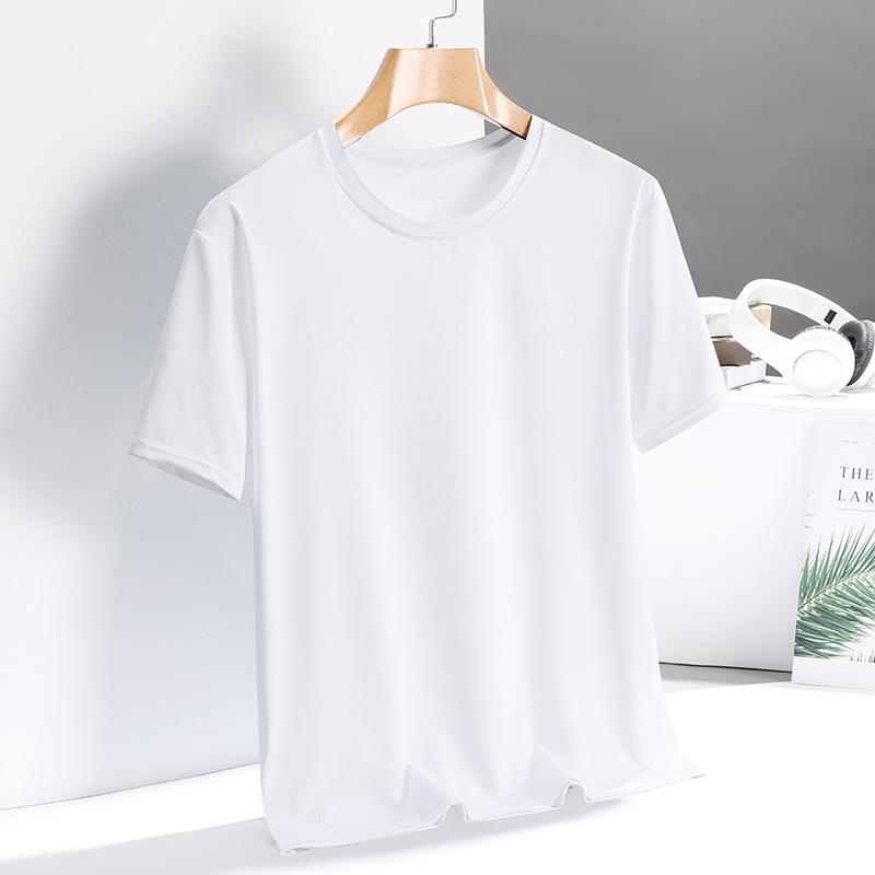 Men's Summer Quick-Dry Ice Silk Mesh T-Shirt - Short Sleeve, Stretch, Casual, Lightweight Fitness Top
