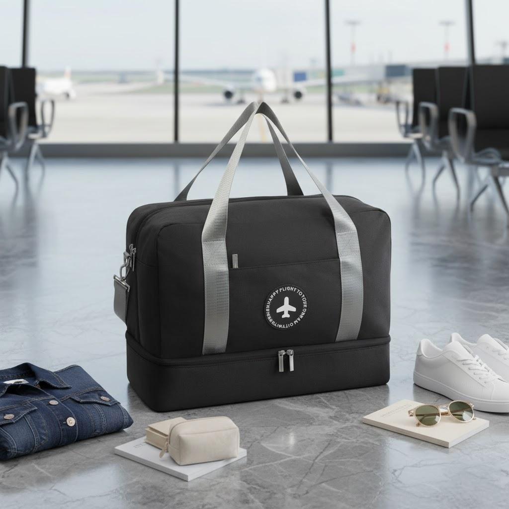 

New Waterproof Gym Bag for Men Women Wet Dry Separation Sports Travel Duffel Lightweight Hand Luggage чёрный