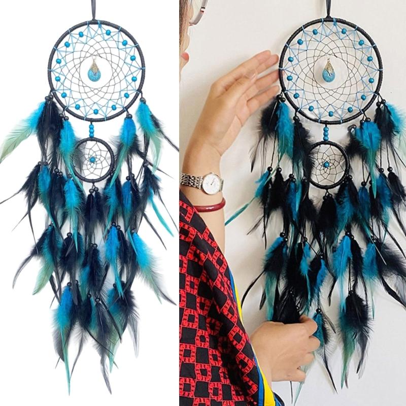 Traumfänger Bohemian Dream Catcher Wanddekorationen für Schlafzimmer Wohnheimzimmer Dekorationen Gefiederter Hängeornament Festivalgeschenk