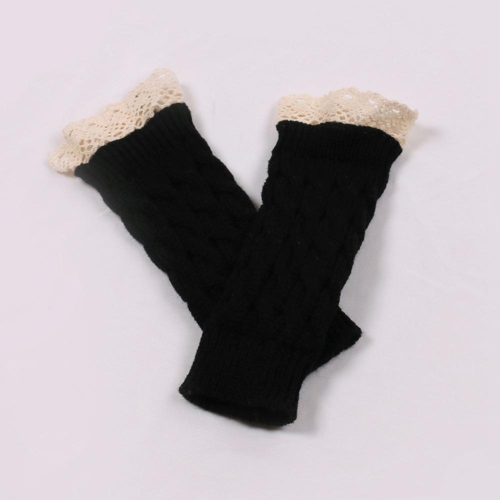 Luvas de Renda Sem Dedos Luvas Femininas Inverno Quentes Fofas Estudante Escrita Digitação Meio Dedo Luva de Tricô Acrílica Mittens