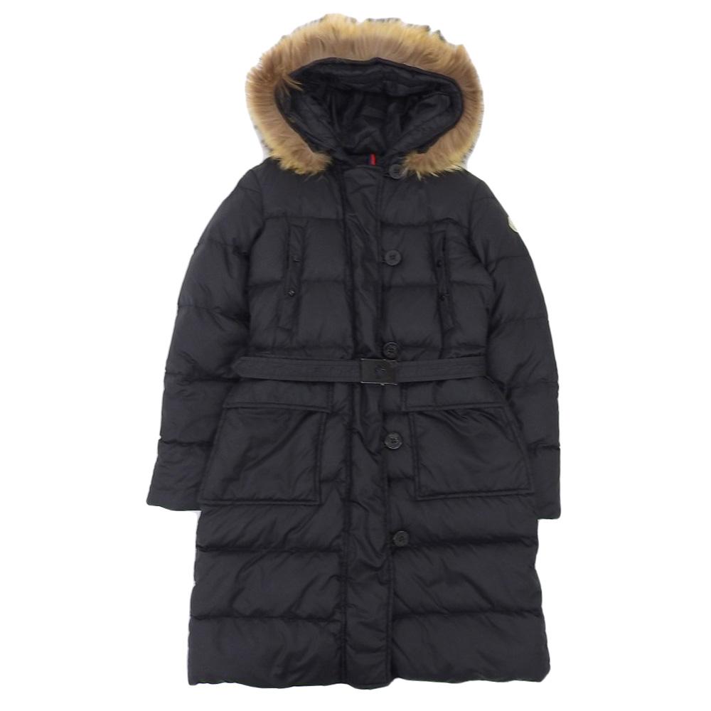MONCLER MONCLER MESSINA fur hood down coat for women, black, 0 coat 0 blackUsed