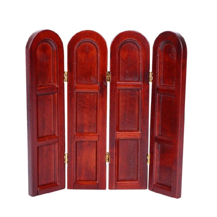 Mini Wooden Room Divider Panel For Dollhouses Bathroom Study Decoration 12.5cm Craftsmanship