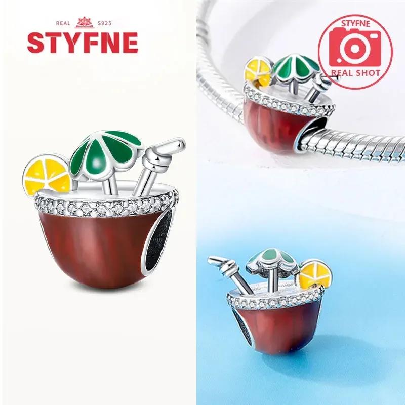 

Silver 925 Pink Cat Cake Donut Charm Coffee Cocktail Fit Bracelet Fine Jewelry Gift for Women Making