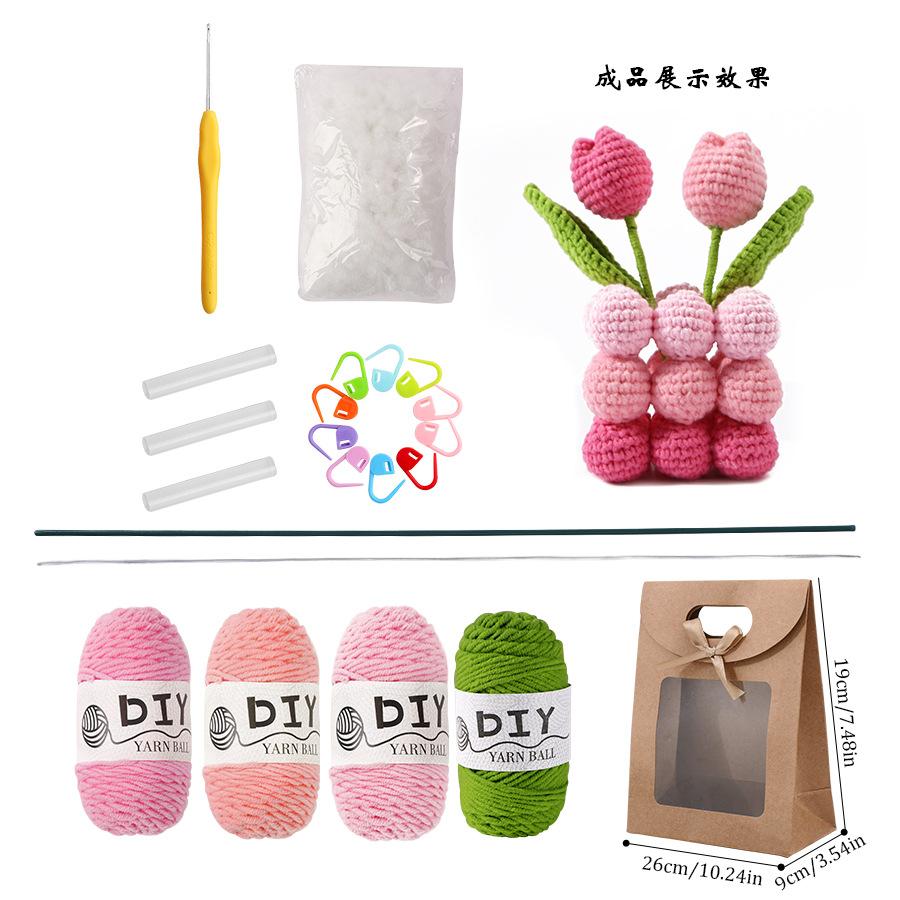 Вязаные комнатные растения Позитивные вязаные крючком животные Вязаная крючком кукла Подарок с позитивной открыткой для украшения дома, рабочего стола, офиса