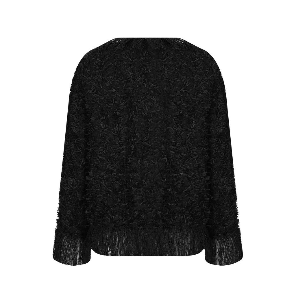 Women's Fashion Fringe Cardigan Jacket, Long Sleeve Open Front Party Tassel Coat Fall Outfits