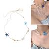 Doppelt tragbare Muscheln Seesterne Körperkette Halskette Mit Elastischer Schnur Choker Halskette Für Sommer Festival Mode