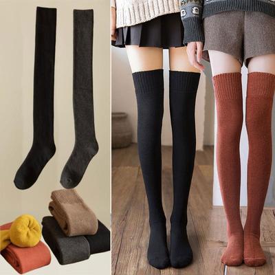 1 Paar Damen Overknee Hohe Socken Ohne Fleece Frühling Herbst Winter Lange Schlauchsocken