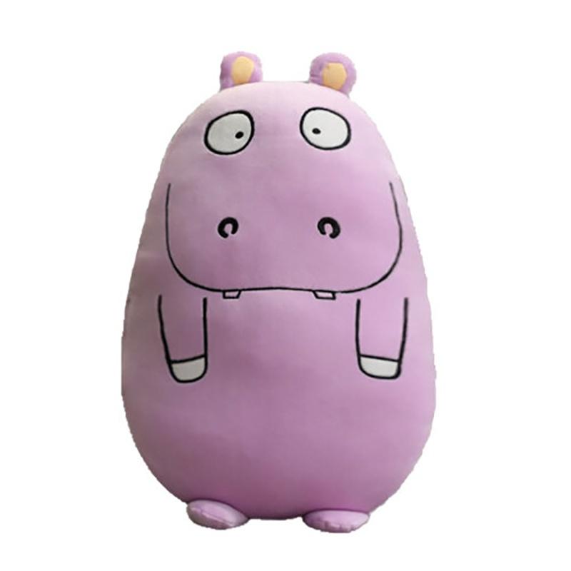 Cute Purple Hippo Plush Toy Pillow For Girls 50cm Soft And Cozy