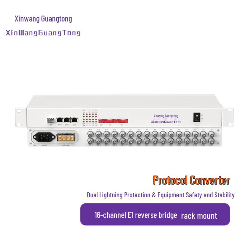 XWGT XW-16E1F 16E1 Ethernet to E1 Reverse Protocol Converter