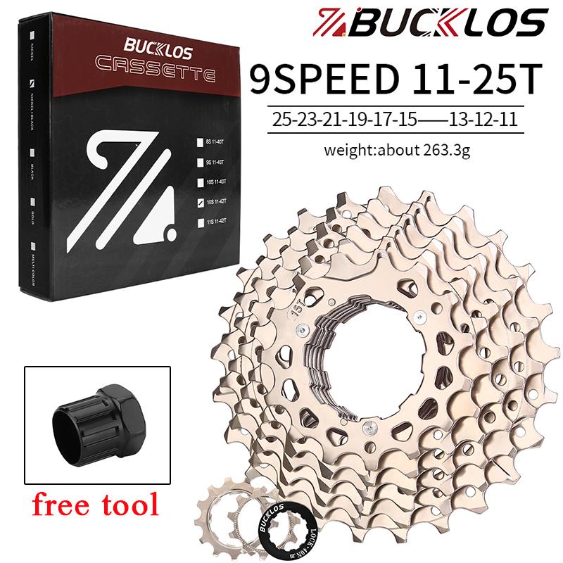 BUCKLOS Bicycle Cassette 9 speed MTB cassette K7 Road Bike Freewheel 25T 28T 32T 34T 36T 40T 9V Bike Cassettes Flywheel For HG
