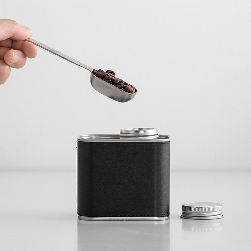 Coffee Canister PU Leather Storage Organizer for Grain Loose Tea Rice Black