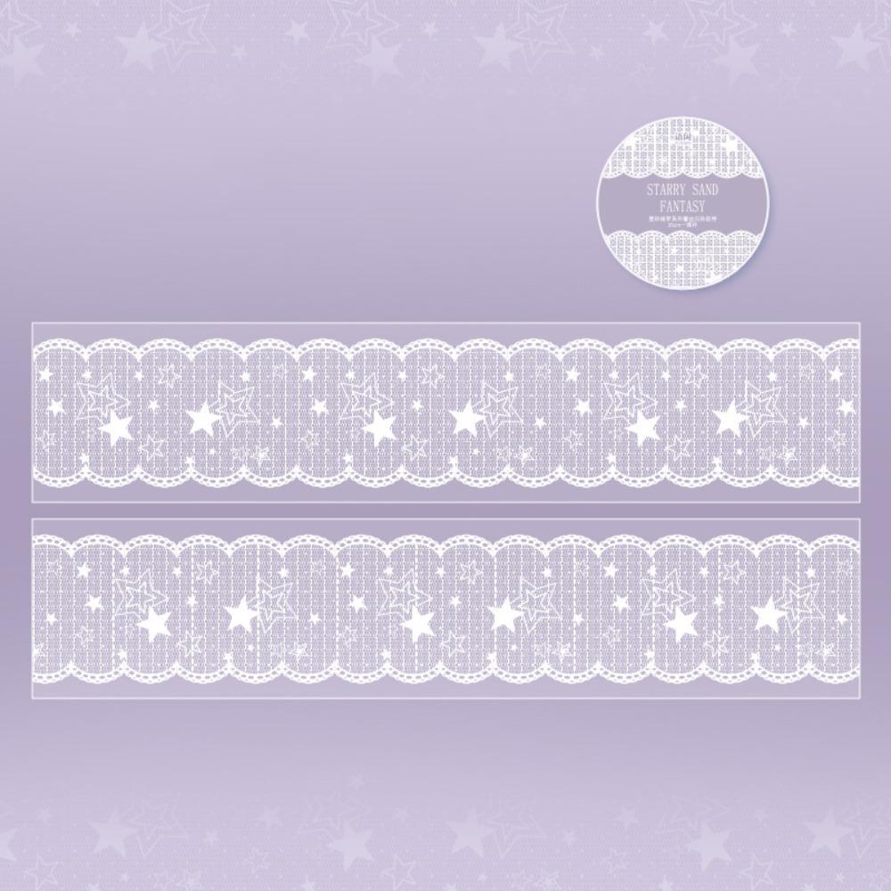 

Star Sand Dream Series Lace Border Covering Tape Fine Glitter PET Die-Cut Tape Self-adhesive Gift Scrapbook Tape Journal Decor