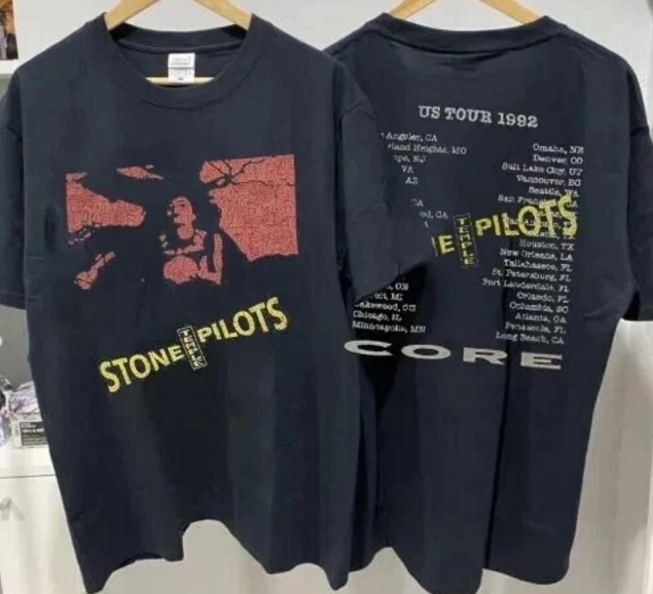 

Тур Stone Temple Pilots 1992 Группа 2 Сторона Черная Унисекс Футболка Репринт S-4XL M