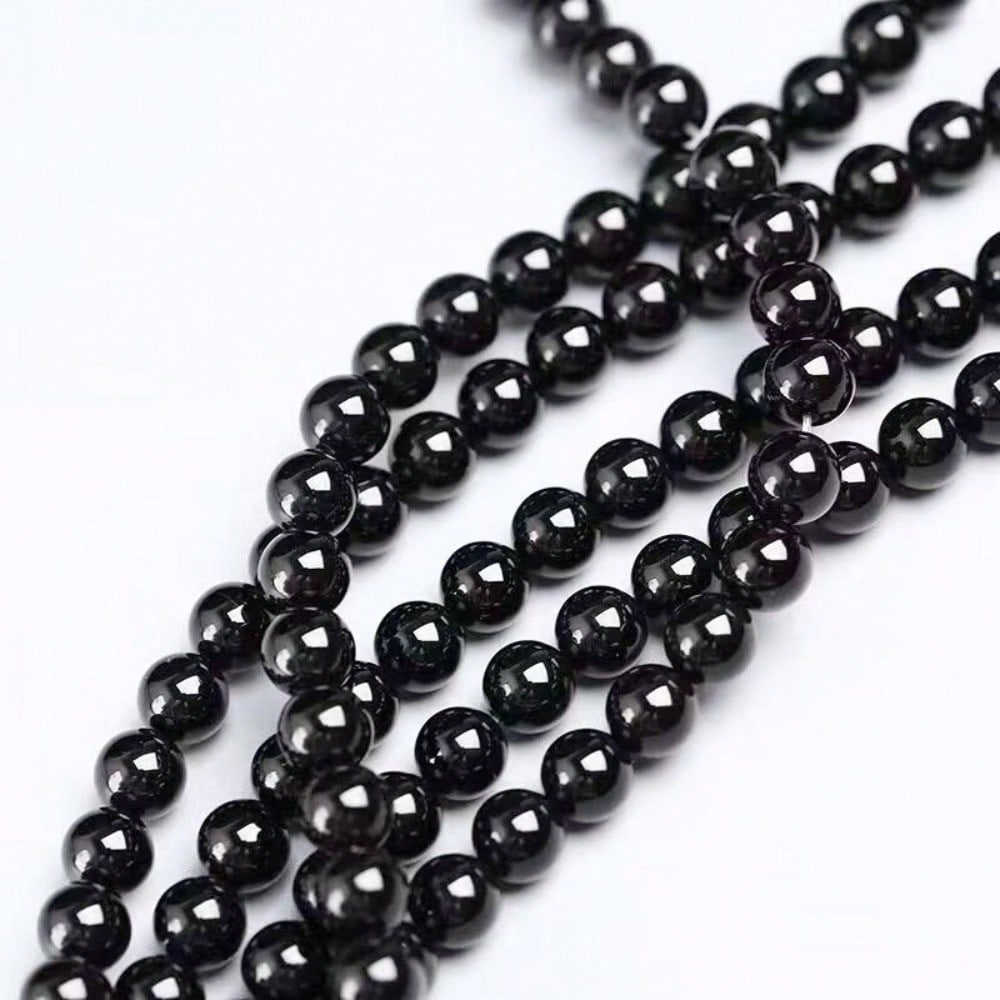 Natural 7A Black Agate Loose Beads Jewelry Accessories Bracelet Beads Work in Progress Black Agate