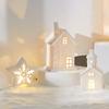 Durable2026 New Christmas Tree Hut Ceramic Villa Creative Luminous Snow House Christmas Scene Arrangement Atmosphere Ornament