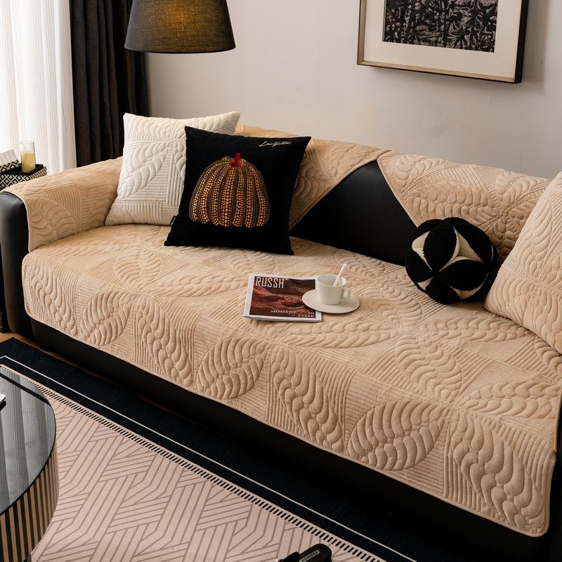 

New Crystal Velvet Sofa Cushion, Universal In All Seasons, Straight Row, Simple Seat Cushion In Autumn And Winter, Non-Slip Cover, Cloth Towel 70*70cm