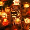 1 Stück Halloween LED Lichterkette Spinnennetz Geist Kürbis Festival Dekoration Lampe Atmosphärenbeleuchtung für Feiertags-Heimdeko
