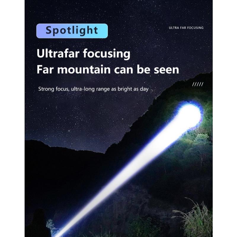 High Power  LED Flashlights Built-in battery USB Rechargeable Strong Hand Light Multifunctional Torch Lamp For Emergency Camping