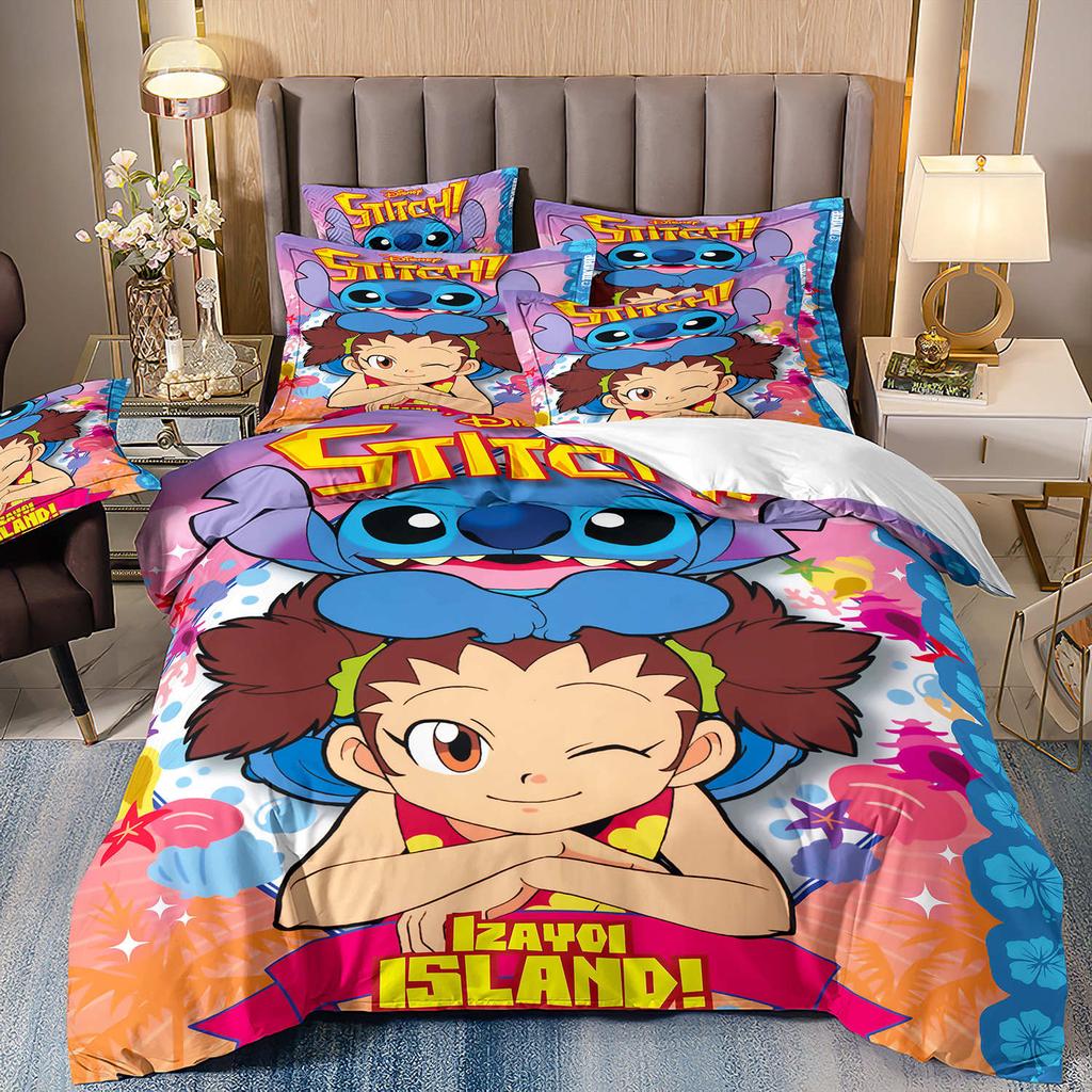 3D Digital Printing Quilt Cover Pillowcase Bedding Cartoon Three-Piece Set Home Textile Four-Piece Set