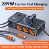 Cigarette Lighter Adapter Cup Holder Car Charger Adapter with PD45W Charge 24V/12V Cigarette Lighter LED Voltmeter