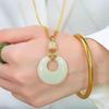 Imitation Hetian Jade Ping'an Necklace for Women - Elegant Clavicle Chain, Perfect Gift