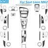 For Seat Leon MK2 2005-2012 Carbon Fiber Central Navigation Radio CD AC Door Gear Shift Panel Trim Set Car Accessories Sticker