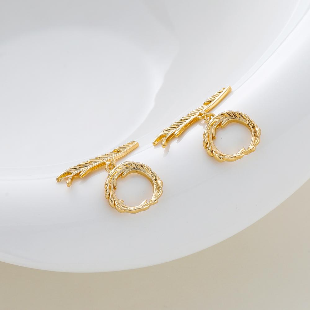 4 Sets 14K18K Gold Color Plated Brass O Toggle Clasps Connector For Diy Bracelet Necklace Jewelry Making Findings Accessories