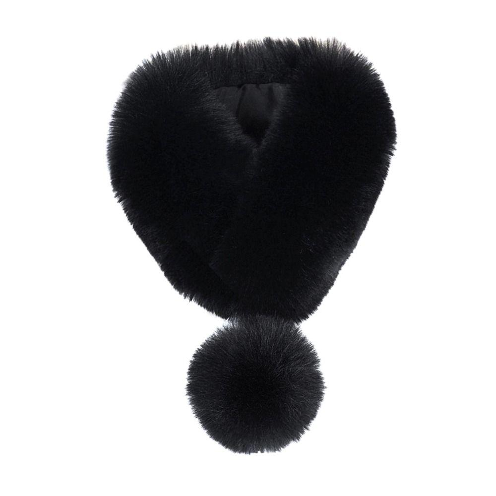 Einfarbiger Halsschal Verdicktes Halstuch Wickel Faux-Fuchs-Pelzkragen Kaltwetter-Accessoires