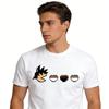 Unisexs T Shirt Sports T Shirt Short Sleeve T Shirt Dragon Ball Young Goku Silhouette Tail Staff Orange Yellow Background Print