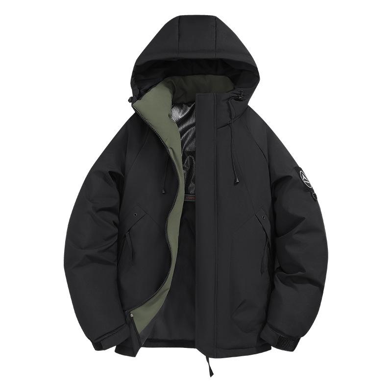 Men s Winter Hooded Windproof Cotton Jacket: Warm, Thick, Waterproof, with Multi-Pocket Design and Graphene Insulation. Double Extra Large