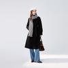 Qiushui Yiren Hepburn Style Women's Pleated Puff Sleeve Wool Coat