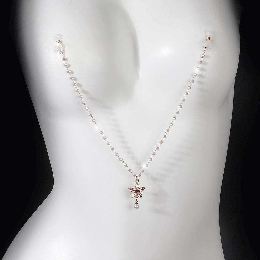 Nipple Chain Clamp for Sensual Stimulation - Women's Erotic SM Training Accessory