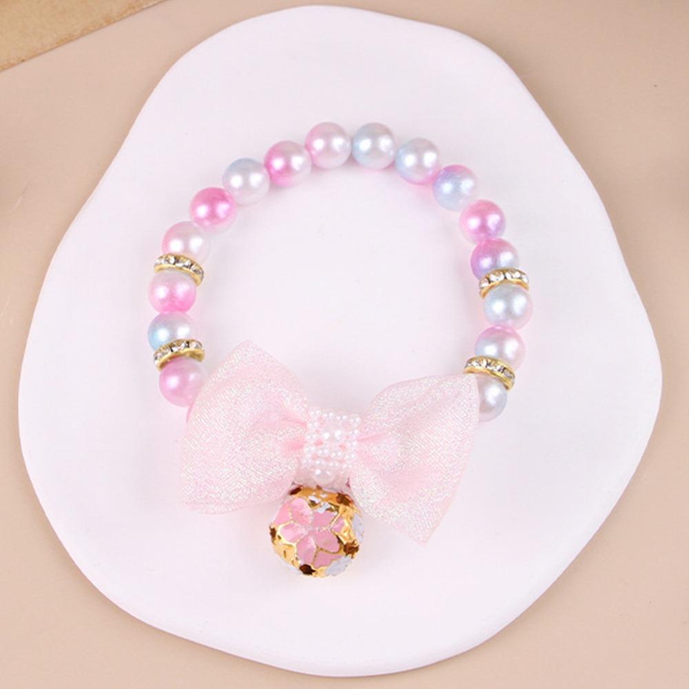 Colorful Cat Puppy Collar Princess Style Cat Neck Chain Cute Pet Pearls Bowknot Necklace  Puppy