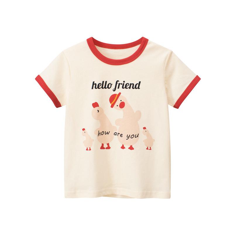 Girls Summer Korean Cartoon Short Sleeve T Shirt Cotton Top 90