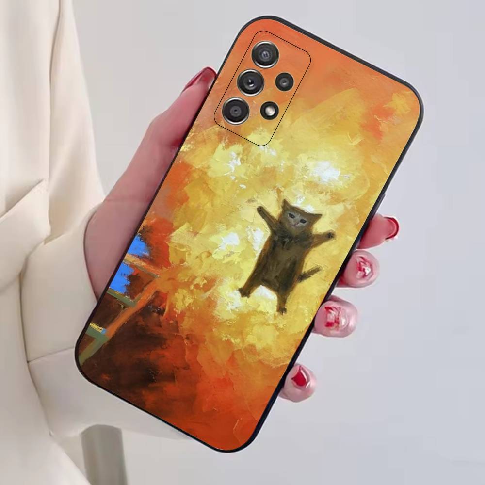 Cat Memes F-Funny Cute Phone Case For Samsung S25,S24,S21,S22,S23,S30,Ultra,S20,Plus,Fe,Soft Silicone Black Cover