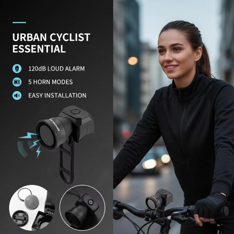 Elektrische Fahrradhupe 120 dB Superlauter Ton IP4 Wasserdicht Typ-C Wiederaufladbar Für Straßen-Mountainbike Tägliches Pendeln