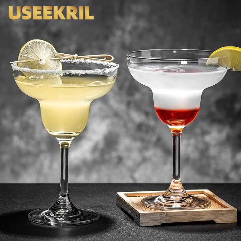 Margarita Glass Cup Classic Handmade Cocktail Glasses Cups Flying Saucer Cup Wide Mouth Glass Goblet Party Gift