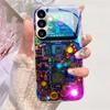 Gold-plated Tempered Glass Phone Case, Compatible Galaxy S26 S25 S24 S23 S22 Ultra Plus. Features a Circuit-based Gaming Design.