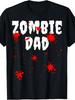 Zombie Dad Spooky Blood Splatter Halloween Father TShirtRetro Casual Crew Neck Printed T-Shirt