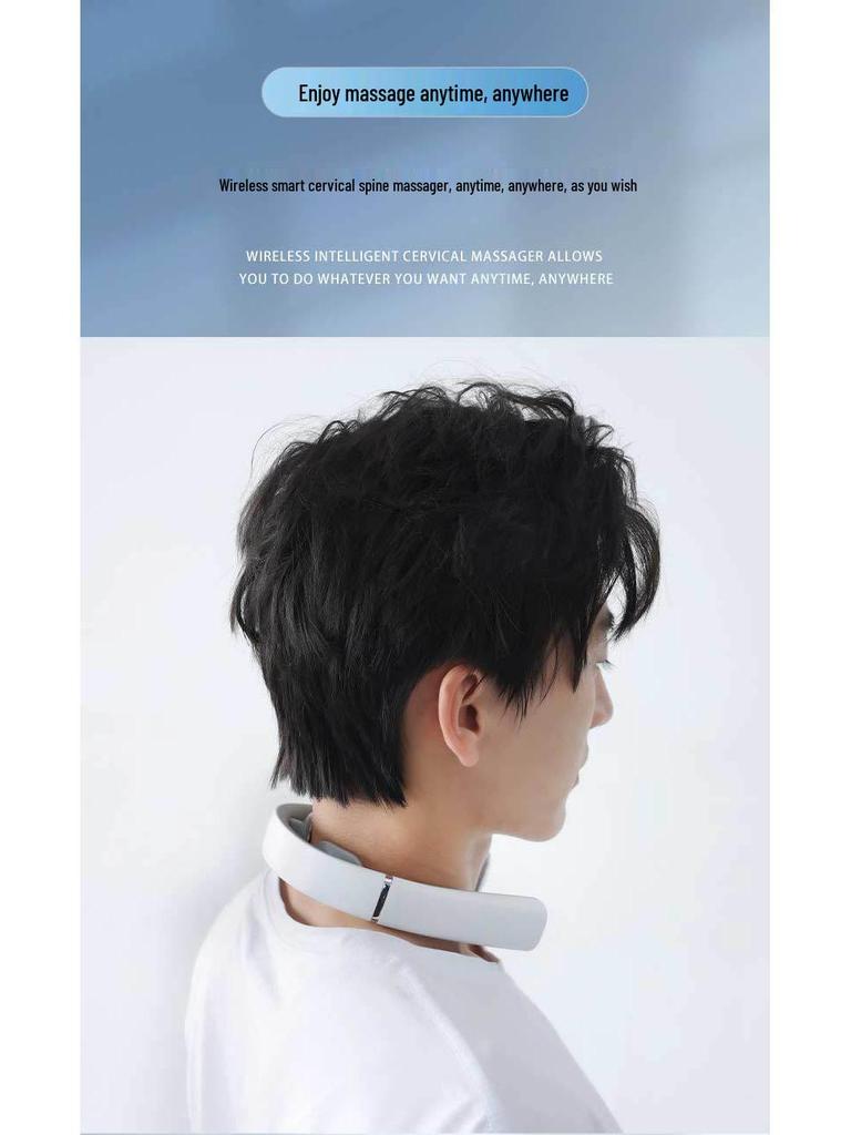 Smart EMS Cervical Neck Massager with Heat Therapy and Vibration