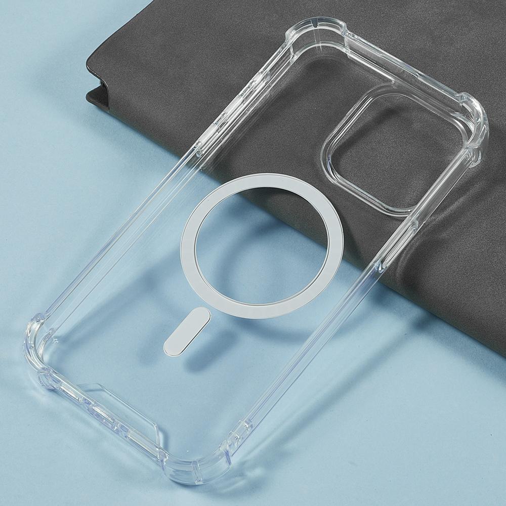 For iPhone 15 Pro Max Clear Phone Case Compatible with MagSafe 1.5mm Shockproof Back Cover