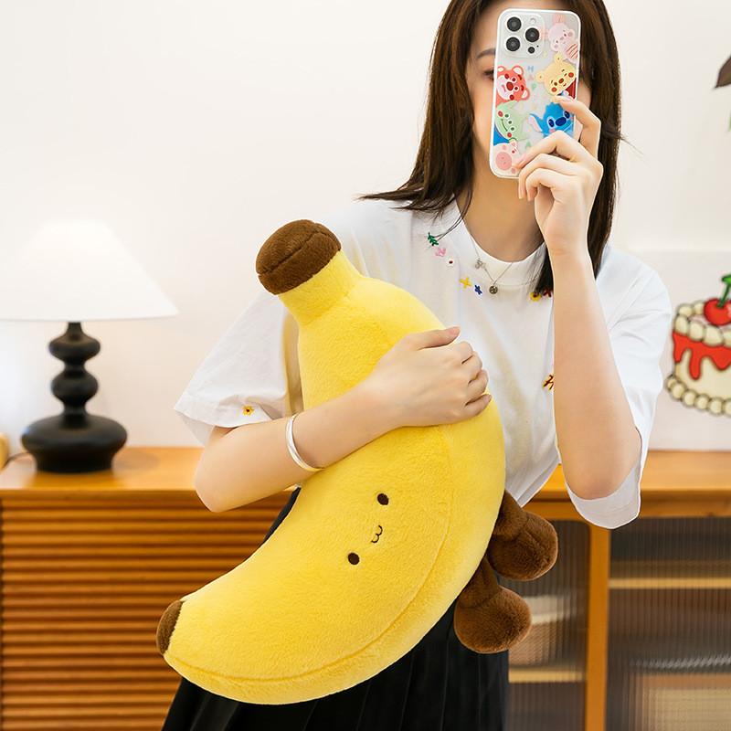 Plush Banana Pillow For Kids Soft Cartoon Fruit Gift For Girls