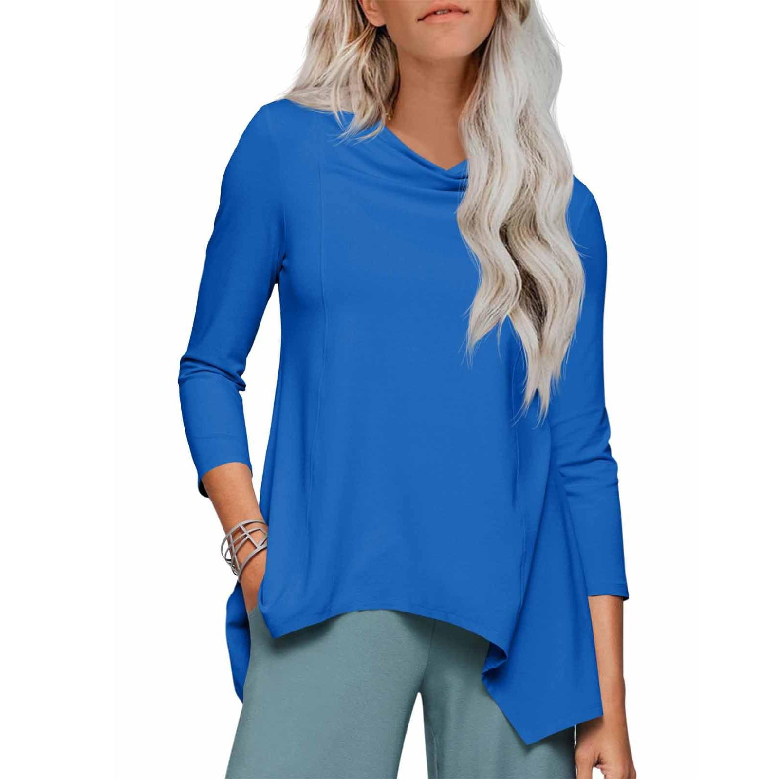 

Топы для женщин, нарядные повседневные рубашки с длинным рукавом, футболки, топ S синий