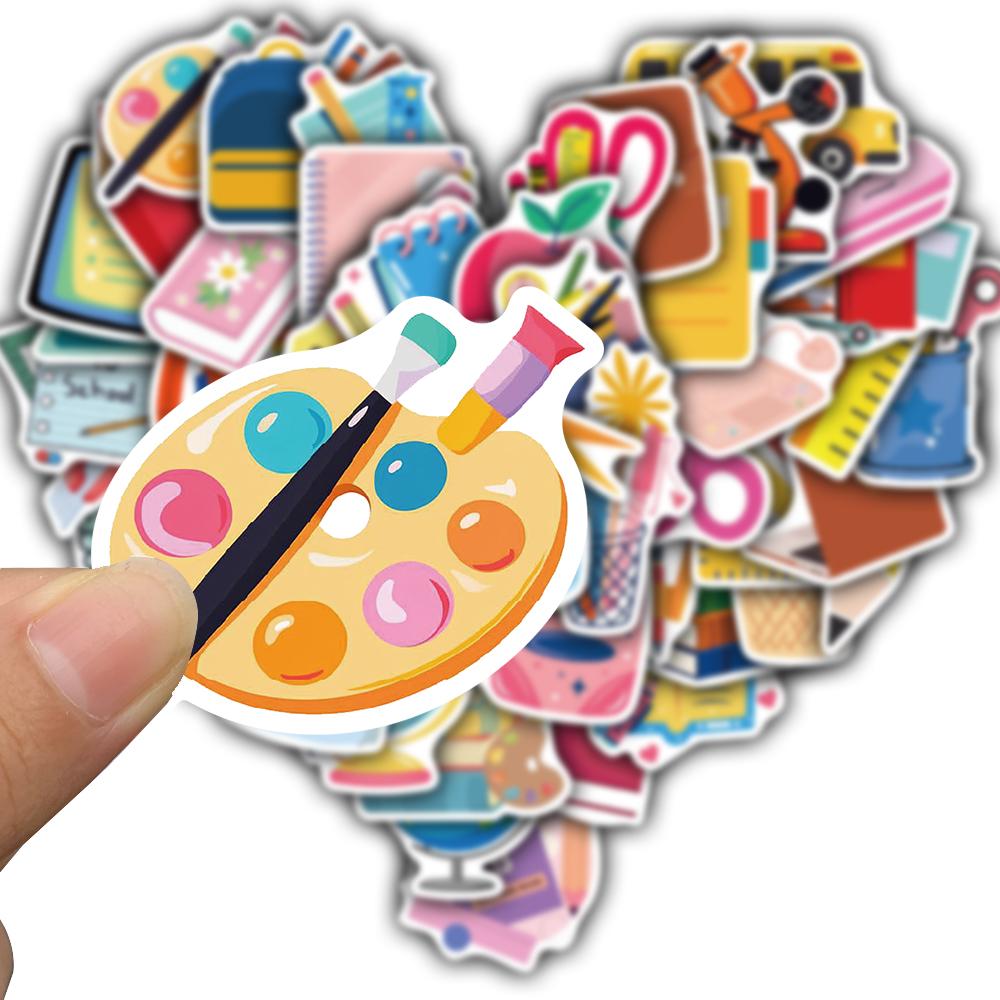 50PCS Back To School Stickers Guitar Scrapbooking Waterproof Funny Coffee Graffiti Laptop Wall Material Bicycle Car Decals