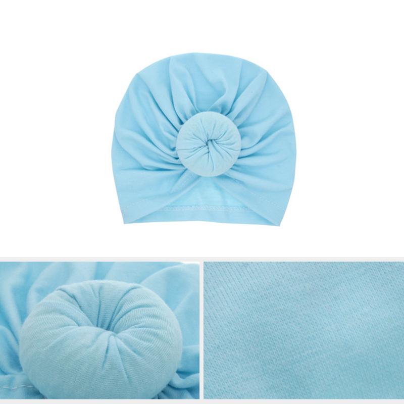 1Pc Knot Headwraps Caps Kid Toddler Beanie Bonnet Cotton Girl Turban Hat Infant Baby