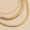 Meier Trendy and cool flat snake bone necklace for women, vintage punk style beaded chain choker