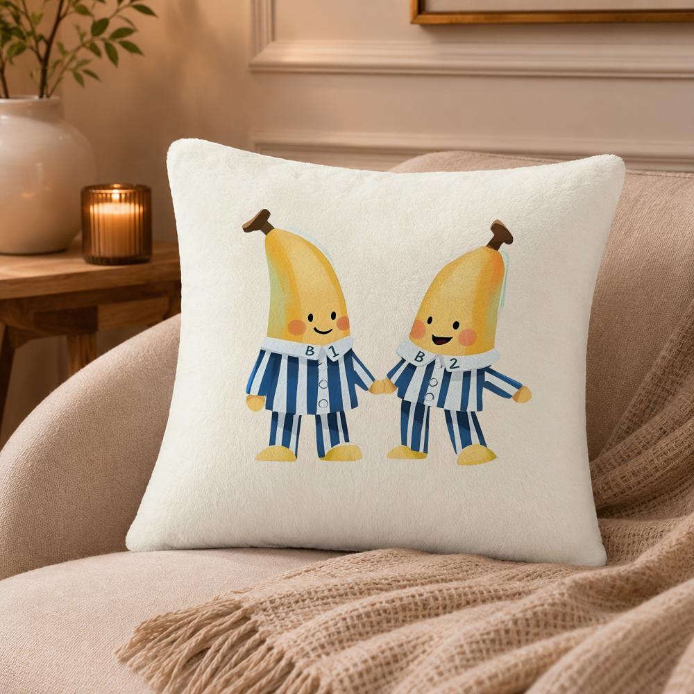 banana Cushion Cover Anti-dustmite Pillowcase Invisible zipper silky short plush Sofa cushion cover