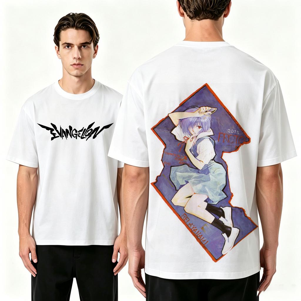 2026 Summer New Arrival Evangelion Pattern Street Style Print ShortSleeve TShirt Y2K Style Suitable for Both Unisex and Unisex