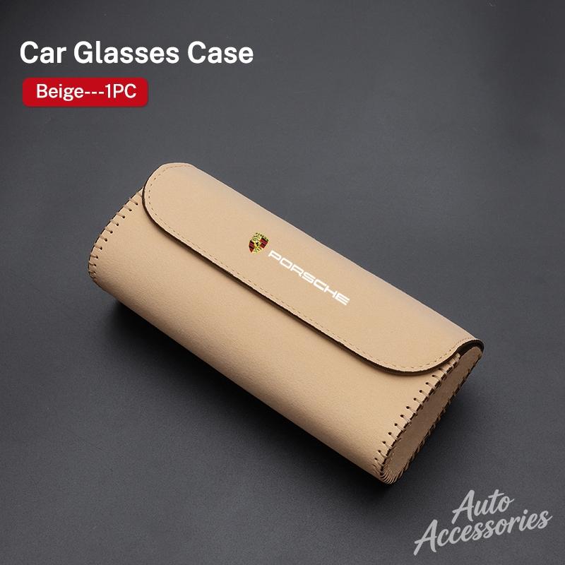 Auto Sonnenblende Brillenetui Organizer Brillen Aufbewahrungsbox Halter Für Porsche Cayenne Panamera Macan 911 718 Cayman Taycan Boxster